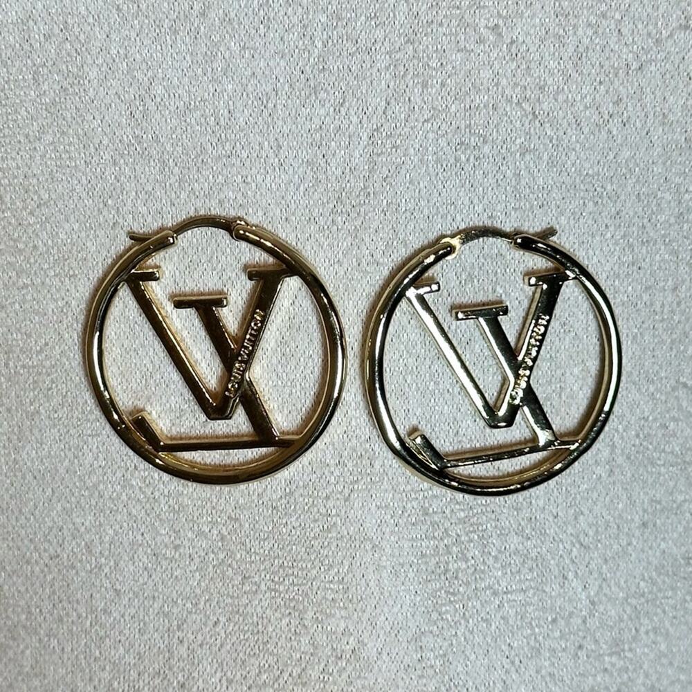 Source Unknown Stainless Steel Gold Hoop Earrings - Picture 3 of 13